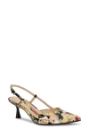 Nine West Rowen Slingback Pump In Black Fall Floral Multi