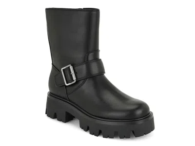 Nine West Ryder Faux Leather Boot In Black