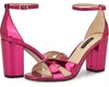 Nine West Saile Sandals Womens 11 Pink Metallic Ankle Strap Block Heel Zpo3624
