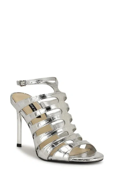 Nine West Saleen Strappy Sandal In Silver