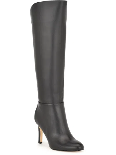 NINE WEST SANCHA WOMENS LEATHER WIDE CALF KNEE-HIGH BOOTS