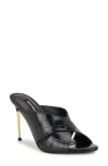 Nine West Sancie Croc Embossed Stiletto Sandal In Black