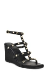 Nine West Sardis Strappy Wedge Sandal In Black