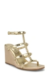 Nine West Sardis Strappy Wedge Sandal In Gold