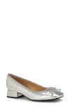 Nine West Women's Saruh Square Toe Slip-on Dress Pumps In Silver