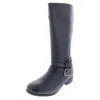 Nine West Sassy Tran 2 Womens Faux Leather Stacked Mid-calf Boots In Black