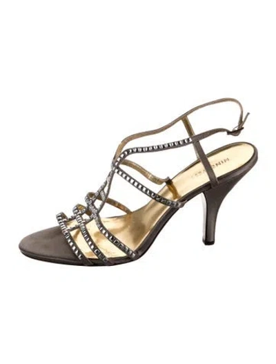 Pre-owned Nine West Satin Sandals In Gold
