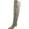 Nine West Sensa 3 Womens Faux Leather Tall Over-the-knee Boots In Grey
