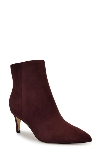 Nine West Sheebra Pointed Toe Bootie In Dark Red