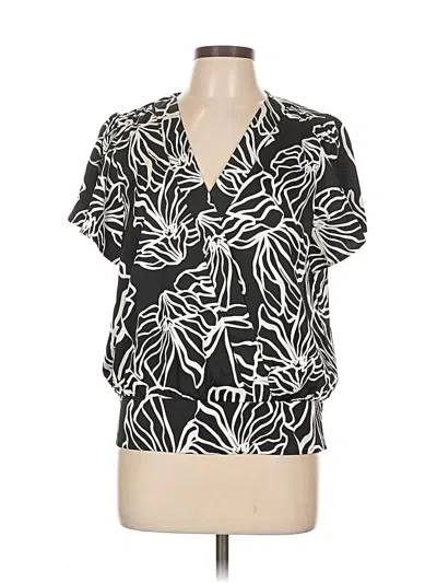 Pre-owned Nine West Short Sleeve Blouse In Black