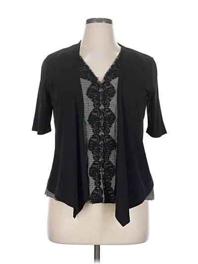 Pre-owned Nine West Short Sleeve Blouse In Black