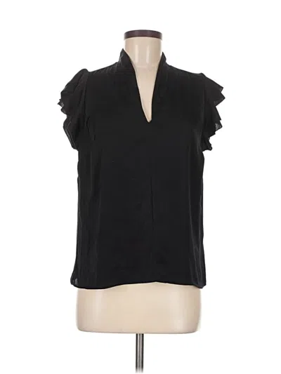 Pre-owned Nine West Short Sleeve Blouse In Black