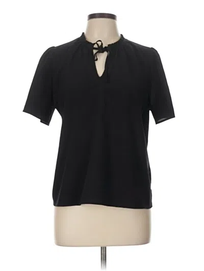 Pre-owned Nine West Short Sleeve Blouse In Black