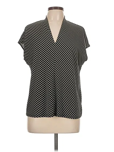 Pre-owned Nine West Short Sleeve Blouse In Black