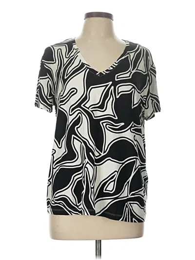 Pre-owned Nine West Short Sleeve Blouse In Black
