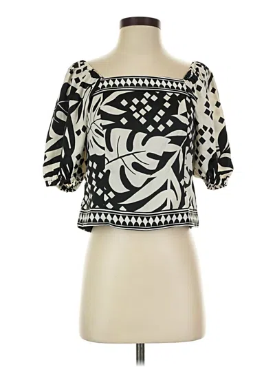 Pre-owned Nine West Short Sleeve Blouse In Black