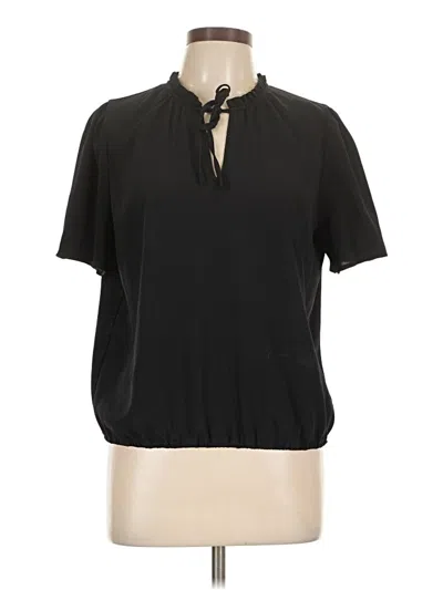 Pre-owned Nine West Short Sleeve Blouse In Black