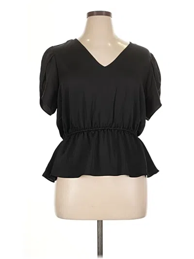 Pre-owned Nine West Short Sleeve Blouse In Black