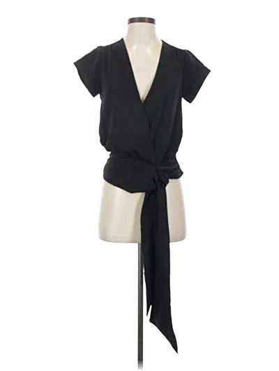 Pre-owned Nine West Short Sleeve Blouse In Black