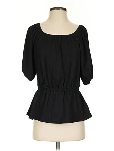 Pre-owned Nine West Short Sleeve Blouse In Black