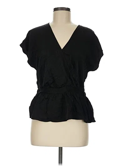 Pre-owned Nine West Short Sleeve Blouse In Black