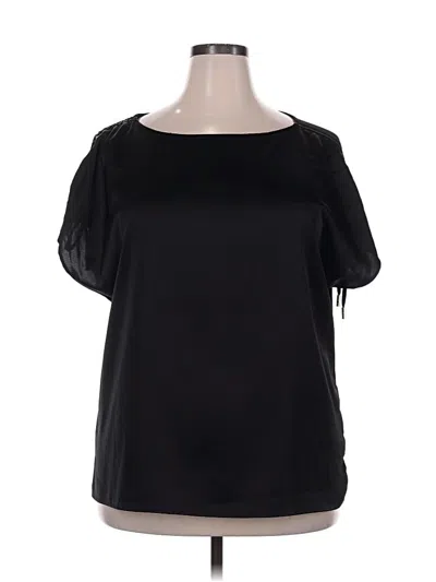 Pre-owned Nine West Short Sleeve Blouse In Black