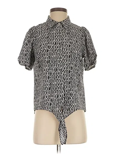 Pre-owned Nine West Short Sleeve Blouse In Black