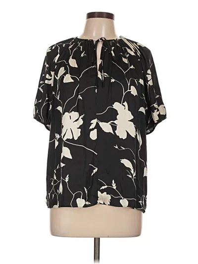 Pre-owned Nine West Short Sleeve Blouse In Black