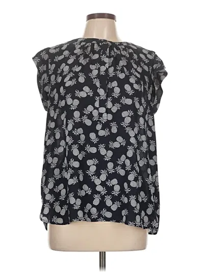Pre-owned Nine West Short Sleeve Blouse In Black
