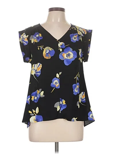 Pre-owned Nine West Short Sleeve Blouse In Black