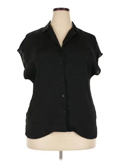 Pre-owned Nine West Short Sleeve Blouse In Black