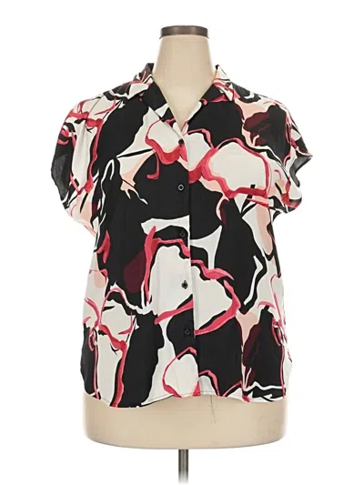Pre-owned Nine West Short Sleeve Blouse In Black
