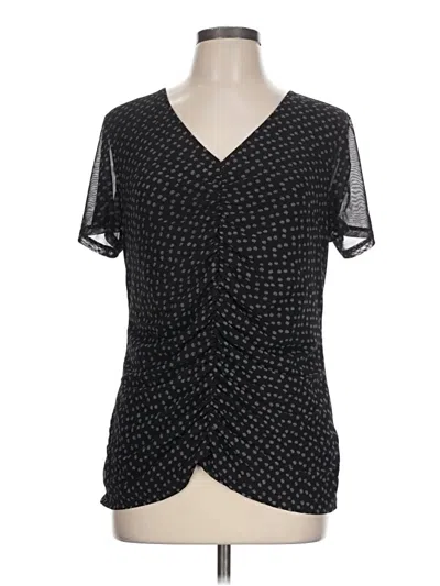 Pre-owned Nine West Short Sleeve Blouse In Black