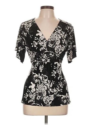 Pre-owned Nine West Short Sleeve Blouse In Black