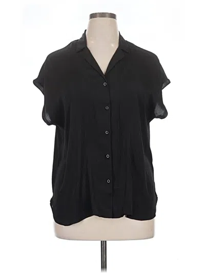 Pre-owned Nine West Short Sleeve Blouse In Black