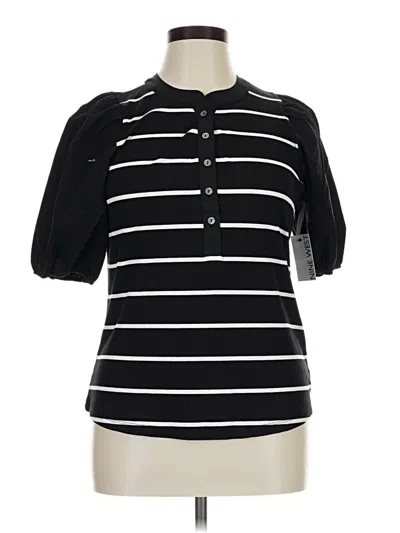 Nine West Short Sleeve Blouse In Black
