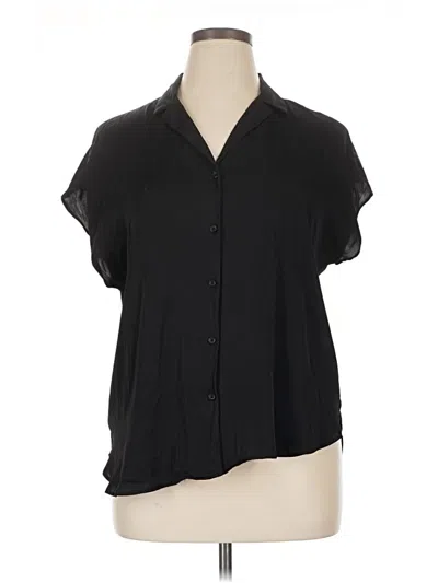 Pre-owned Nine West Short Sleeve Blouse In Black