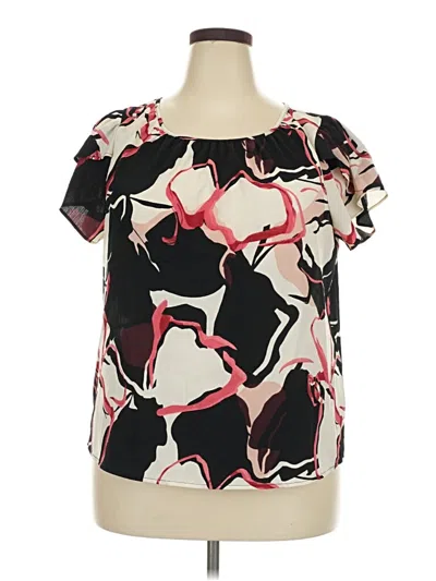 Pre-owned Nine West Short Sleeve Blouse In Black