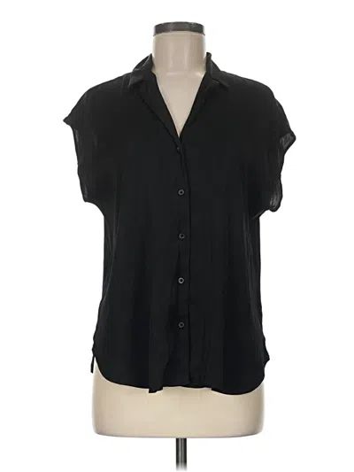 Pre-owned Nine West Short Sleeve Blouse In Black