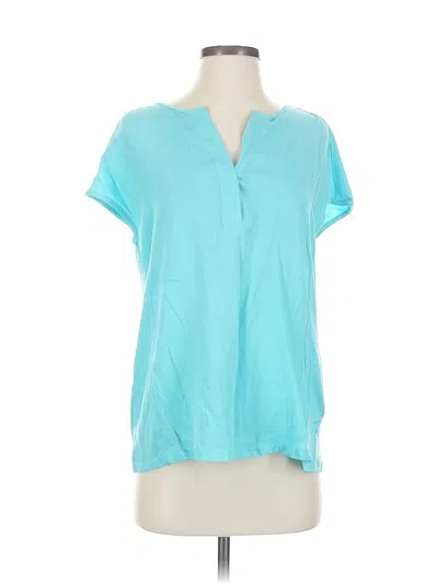 Pre-owned Nine West Short Sleeve Blouse In Blue