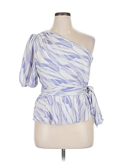 Pre-owned Nine West Short Sleeve Blouse In Blue
