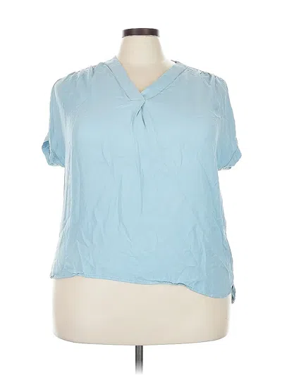 Pre-owned Nine West Short Sleeve Blouse In Blue