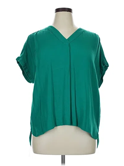 Pre-owned Nine West Short Sleeve Blouse In Blue
