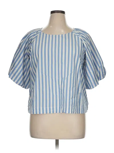 Pre-owned Nine West Short Sleeve Blouse In Blue