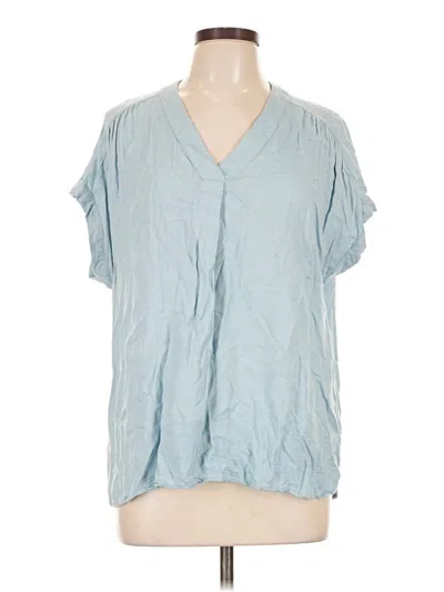 Pre-owned Nine West Short Sleeve Blouse In Blue