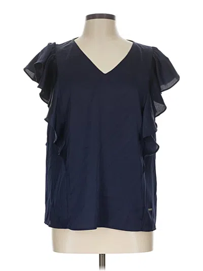 Nine West Short Sleeve Blouse In Blue