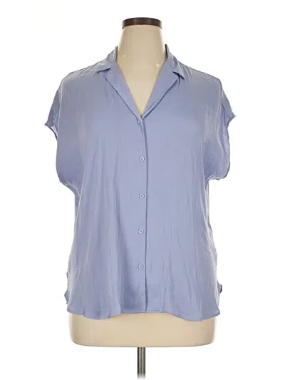Pre-owned Nine West Short Sleeve Blouse In Blue