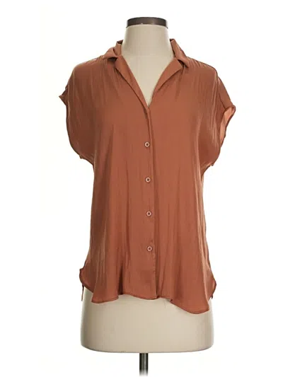 Pre-owned Nine West Short Sleeve Blouse In Brown