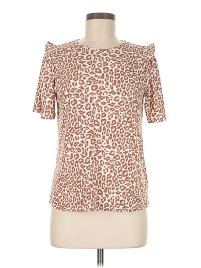 Pre-owned Nine West Short Sleeve Blouse In Brown