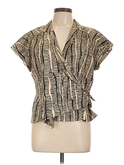 Pre-owned Nine West Short Sleeve Blouse In Brown
